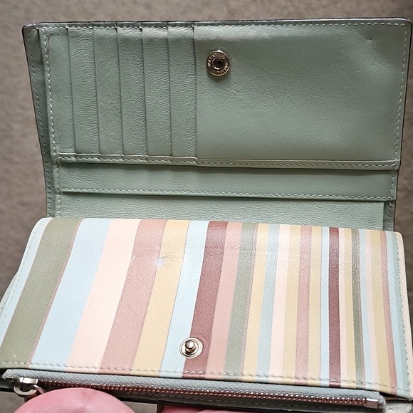 Valentino Garavani Cream, Yellow, Green and Brown Studded Wallet - Picture 7 of 9